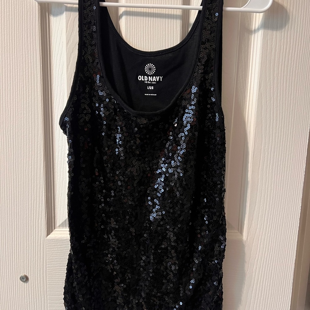 Old Navy Sparkling Black Sequin Top